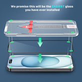 MyBat Pro QuickGuard Tempered Glass Screen Protector w/ Installation Tray for Apple iPhone 15 (6.1) - BlackMyBat Pro